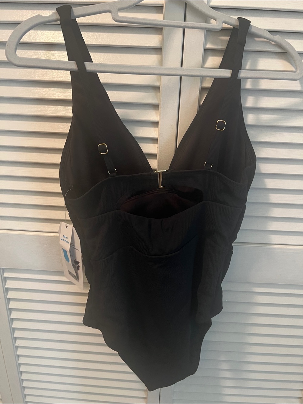#2456**Classic Black One-Piece Swimsuit - Picture 3 of 17